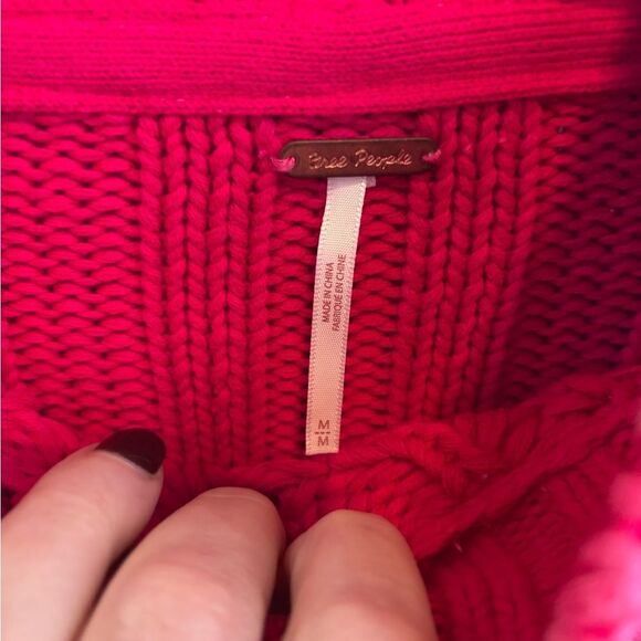 Free People Vibrant Pink Chinky Knit Sweater - Picture 3 of 5